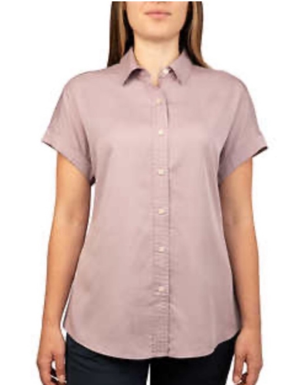 ☀️NWT Tilley 100% Tencel Button Down Top Dusty Purple Size Small